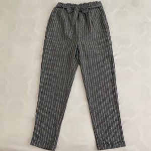 Striped paperbag linen pants (NWT)